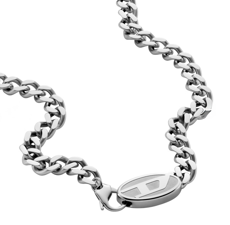 已售出【DIESEL】Steel 不鏽鋼鍊條項鍊-銀色 DX1509040-0