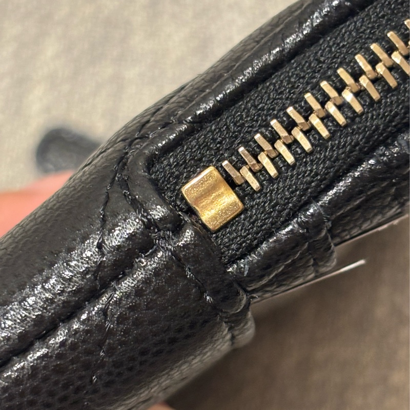 Chanel 黑金荔枝皮吐司錢包-21