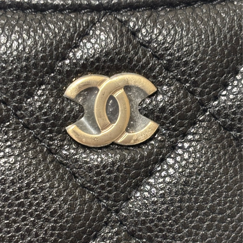 Chanel 黑金荔枝皮吐司錢包-22