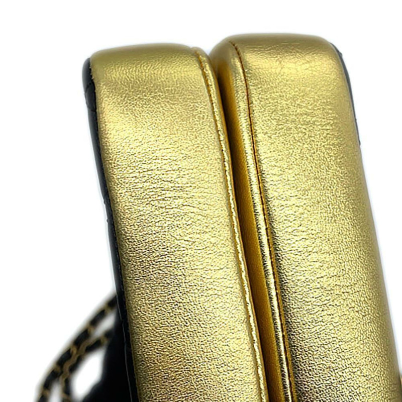 香奈兒鏈單肩包 Matelasse Coco Mark 小羊皮 A57276 CHANEL 2way 黑金-15