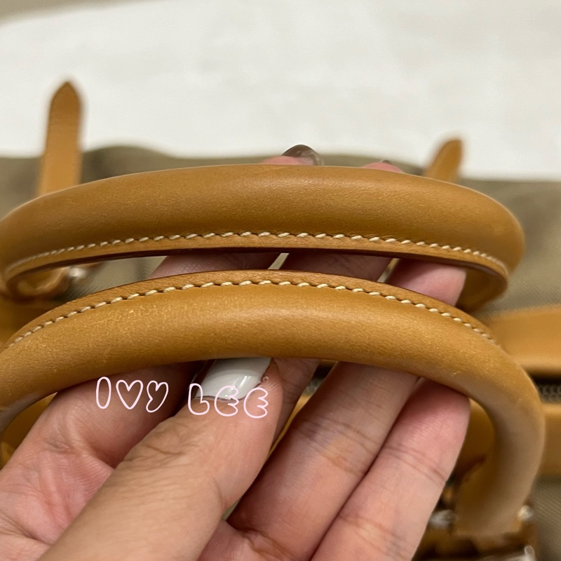 Prada 棕色帆布 皮革 提花徽標 斜背包 肩背包 正品 二手精品-3