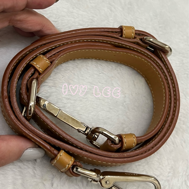 Prada 棕色帆布 皮革 提花徽標 斜背包 肩背包 正品 二手精品-11