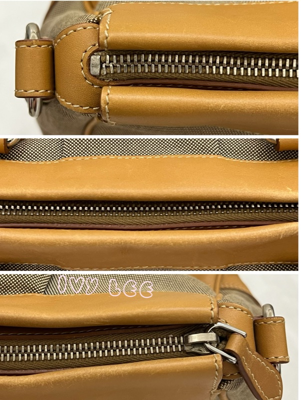 Prada 棕色帆布 皮革 提花徽標 斜背包 肩背包 正品 二手精品-23