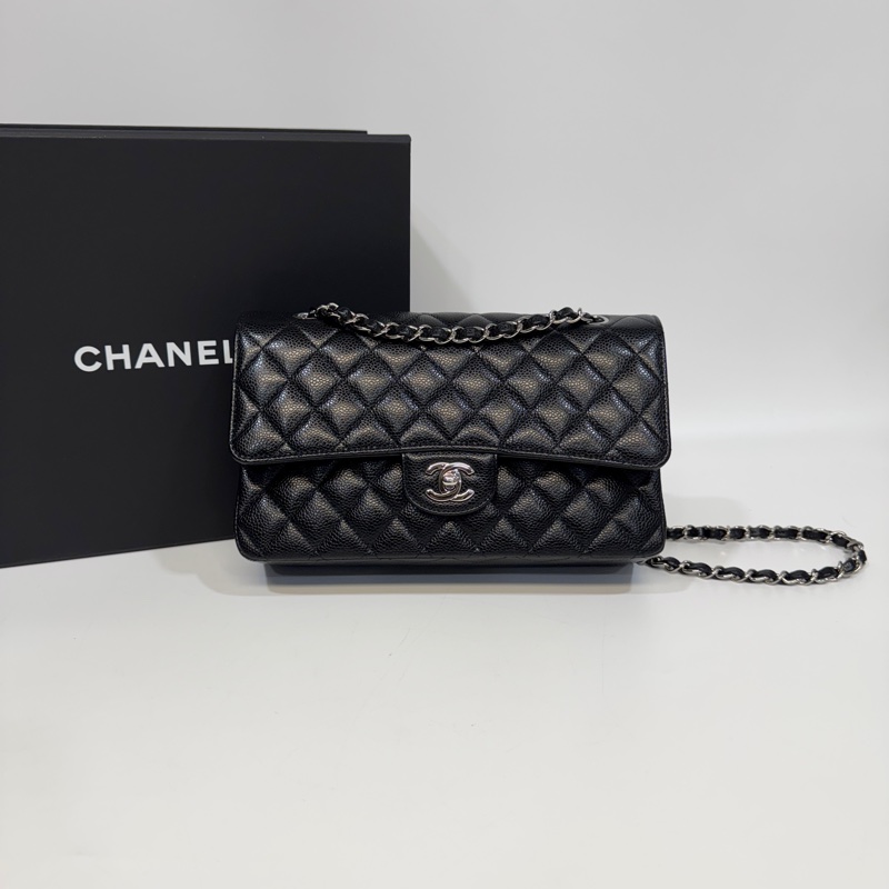 CHANEL黑銀荔枝皮coco25 A01112-0