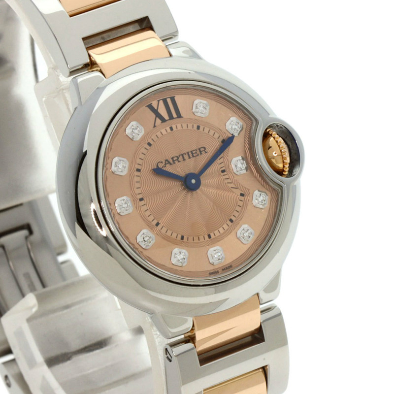 卡地亞 WE902052 Ballon Bleu 28 11P 鑽石腕錶 不鏽鋼 SSxK18PG 女款 CARTIER-3