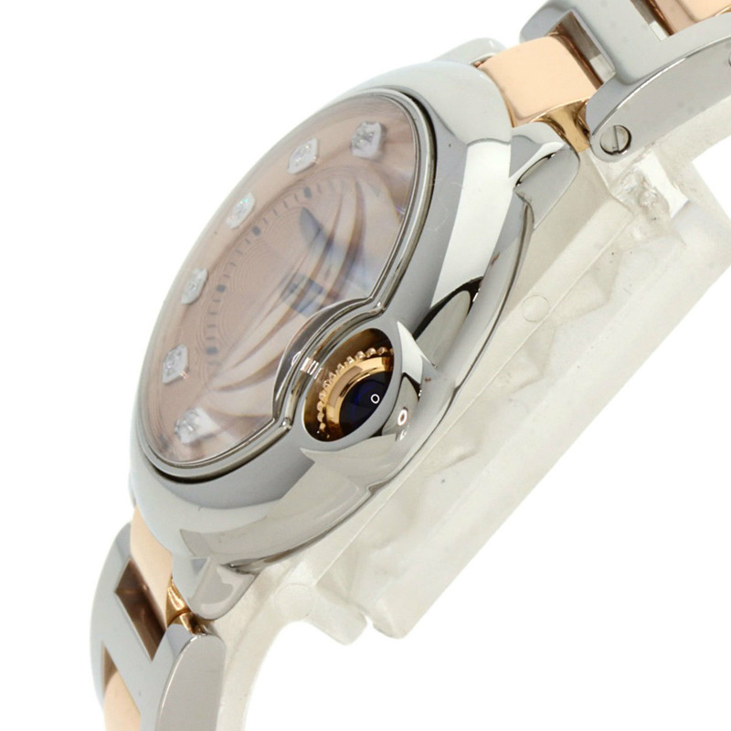 卡地亞 WE902052 Ballon Bleu 28 11P 鑽石腕錶 不鏽鋼 SSxK18PG 女款 CARTIER-4