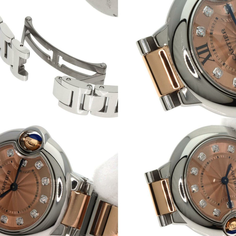 卡地亞 WE902052 Ballon Bleu 28 11P 鑽石腕錶 不鏽鋼 SSxK18PG 女款 CARTIER-7