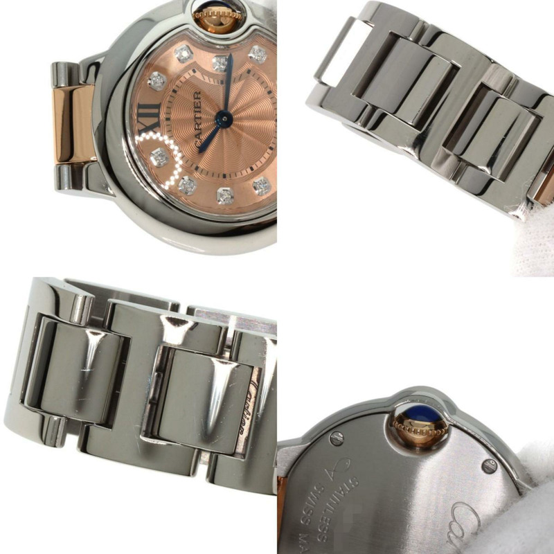 卡地亞 WE902052 Ballon Bleu 28 11P 鑽石腕錶 不鏽鋼 SSxK18PG 女款 CARTIER-8