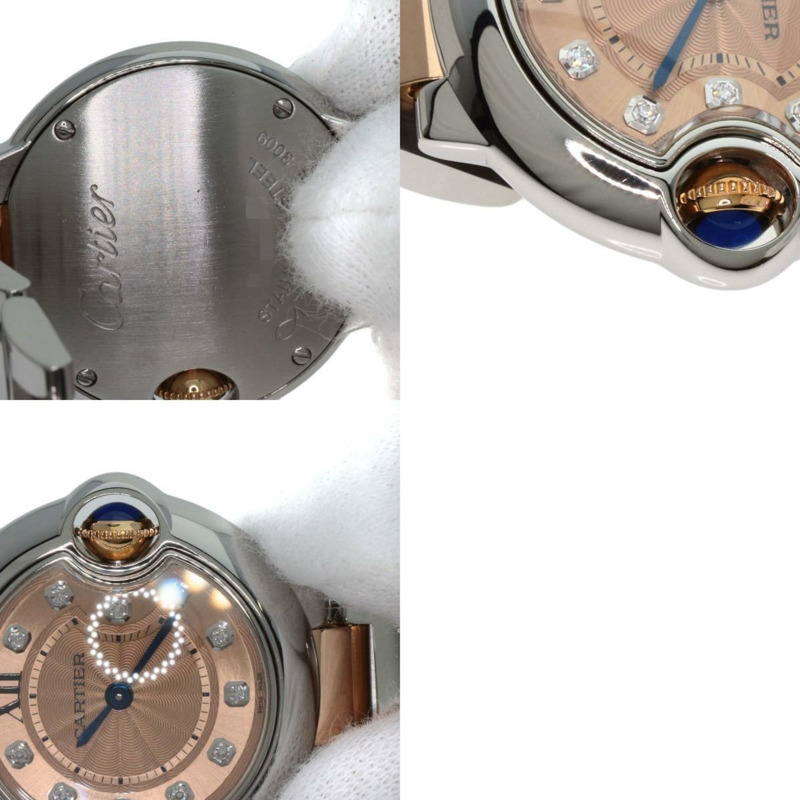 卡地亞 WE902052 Ballon Bleu 28 11P 鑽石腕錶 不鏽鋼 SSxK18PG 女款 CARTIER-9