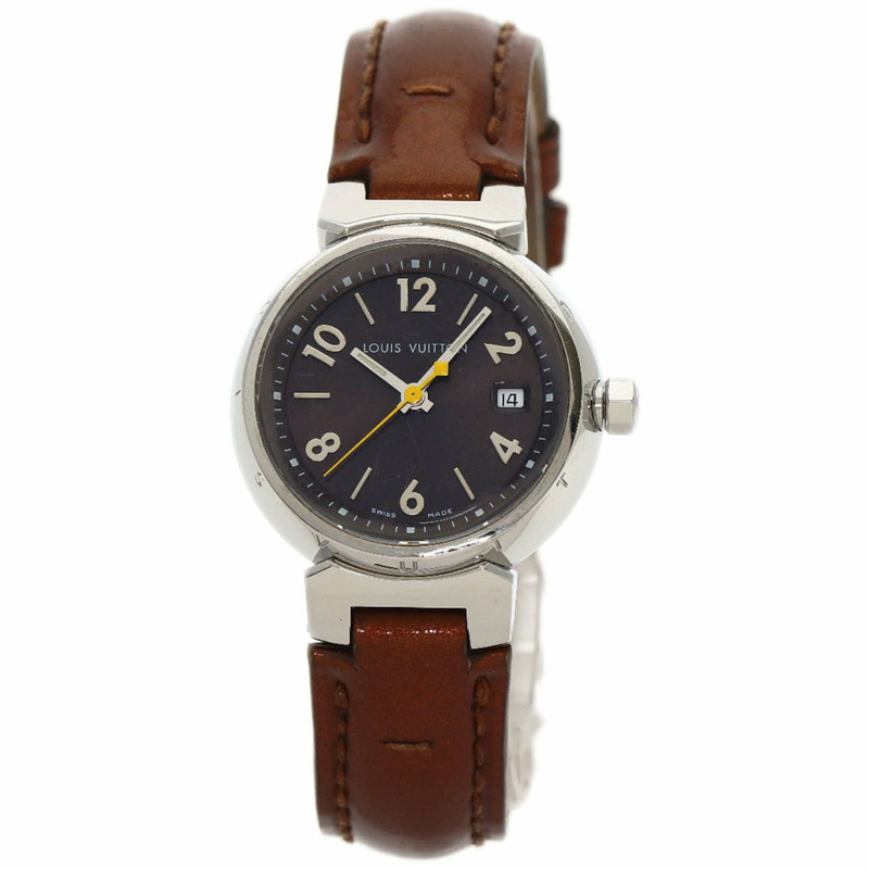 Louis Vuitton Q1211 Tambour 腕錶 不鏽鋼 皮革 女款 LOUIS VUITTON-0
