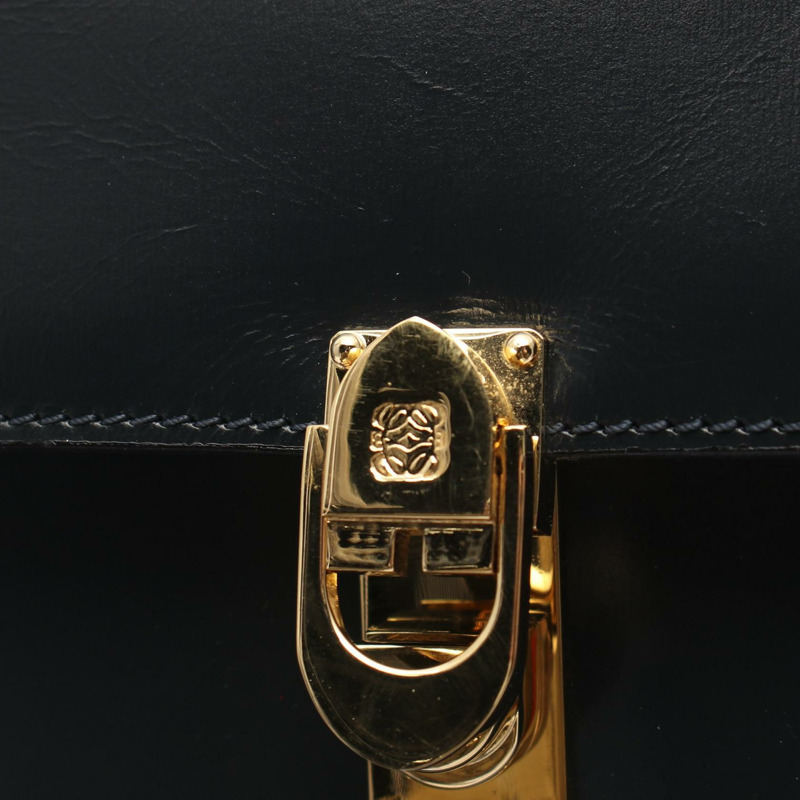 LOEWE 2way 單肩包 手提包 皮革 海軍藍 二手 女款 GHW-5