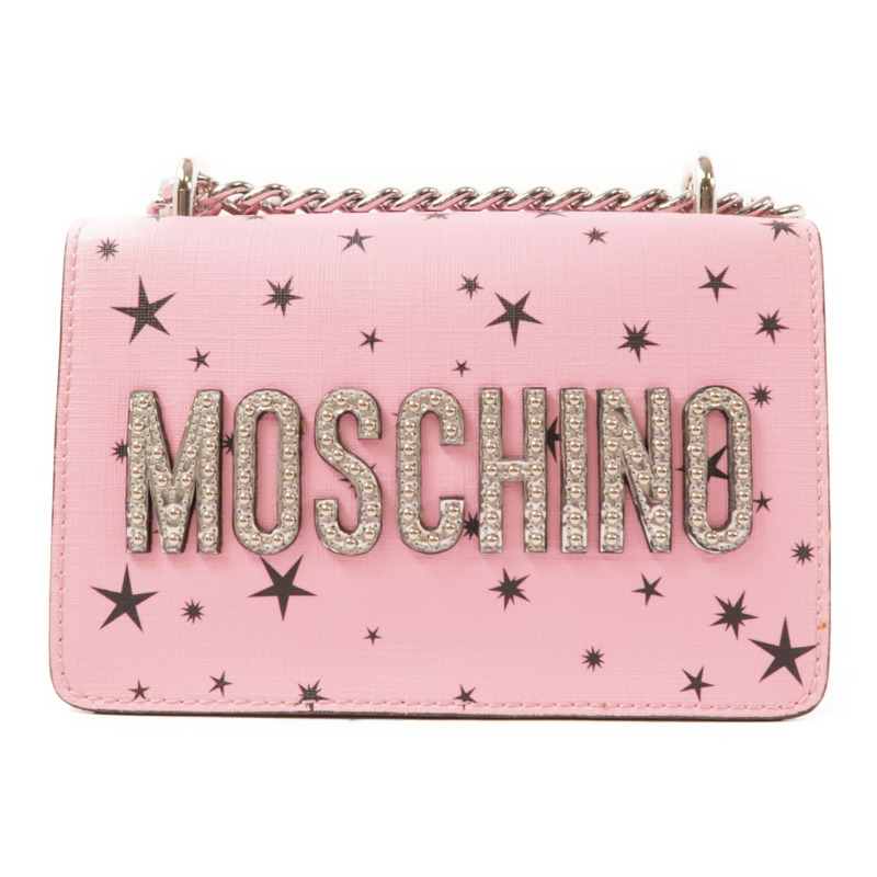 MOSCHINO 【激減優惠】皮革Space Teddy Mini Bag銀扣肩背袋-1