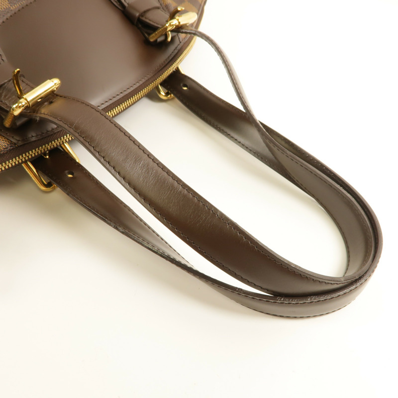 LOUIS VUITTON Damier Verona MM金扣肩背袋棕色-8