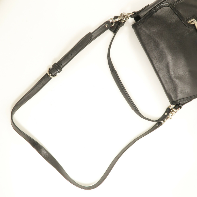 COACH 牛皮皮革2Way Shoulder銀扣手挽肩背兩用袋-8