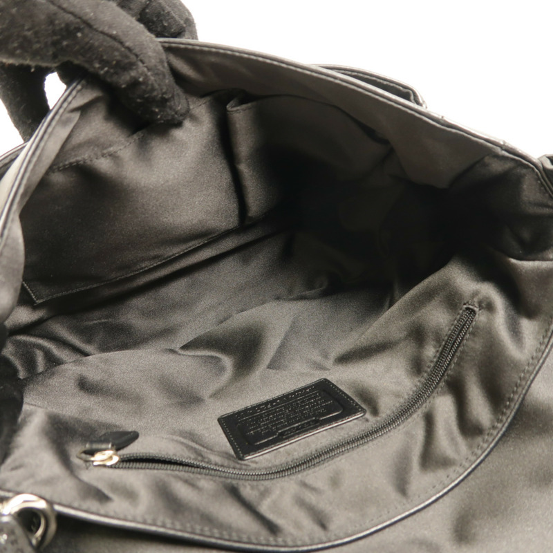 COACH 牛皮皮革2Way Shoulder銀扣手挽肩背兩用袋-10