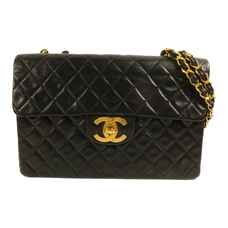 CHANEL 牛皮皮革Vintage Chain Shoulder金扣肩背袋-0