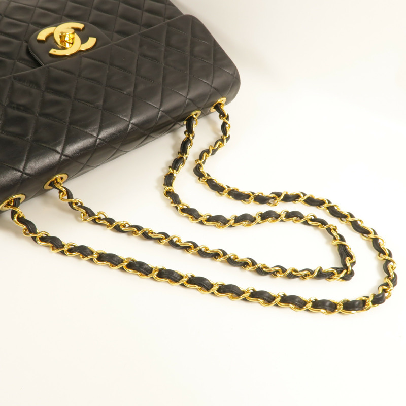 CHANEL 牛皮皮革Vintage Chain Shoulder金扣肩背袋-7