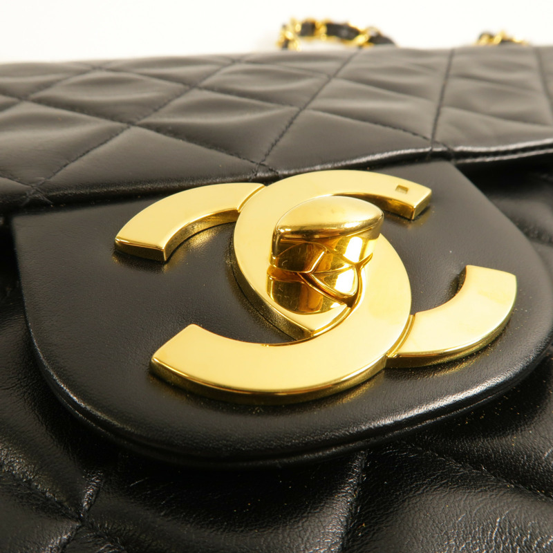 CHANEL 牛皮皮革Vintage Chain Shoulder金扣肩背袋-12