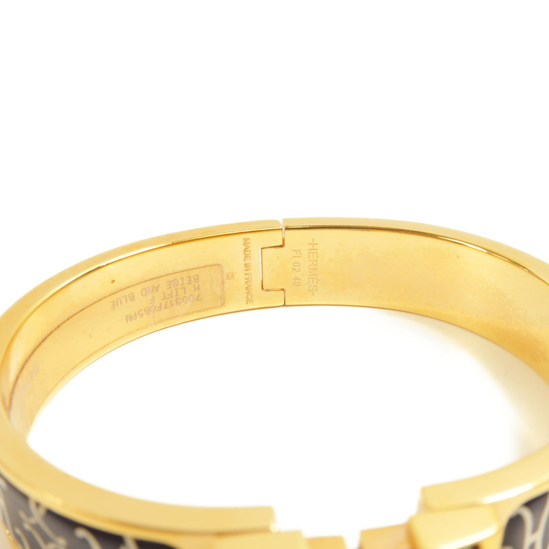 HERMES 金屬/琺瑯Clic H手鐲-4