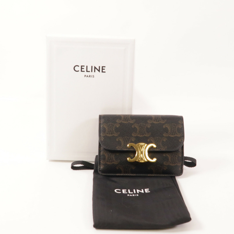 CELINE 塗層帆布Card Case金扣卡片套-11