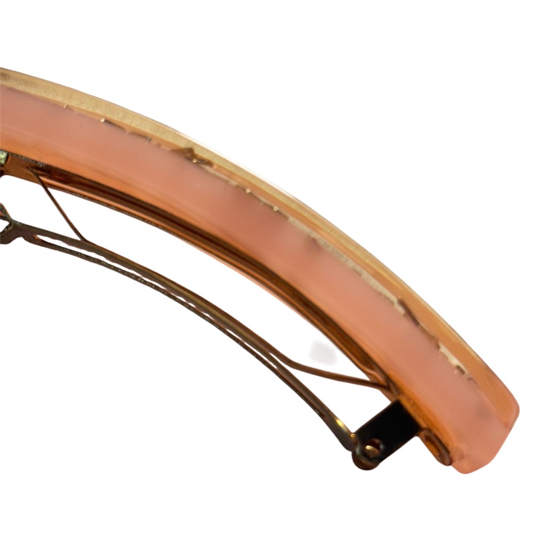 🎀Louis Vuitton *近新品正面無任何刮傷*LV稀有皮粉色髮夾｜經典花紋✦fufu style 精品✦ 氣質感｜手鏈.手環-5