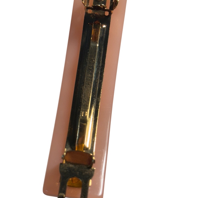 🎀Louis Vuitton *近新品正面無任何刮傷*LV稀有皮粉色髮夾｜經典花紋✦fufu style 精品✦ 氣質感｜手鏈.手環-9