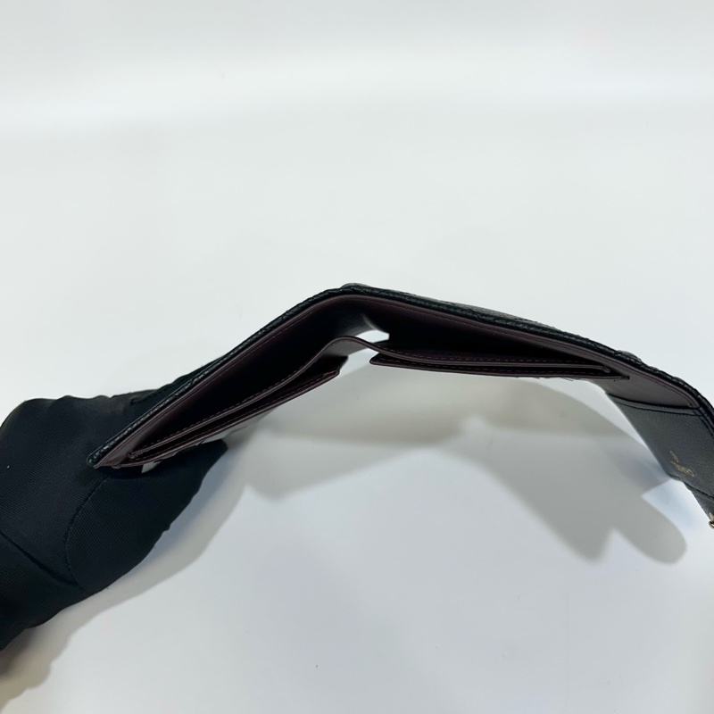 Chanel黑金荔枝牛皮經典coco三折短夾AP0231-6