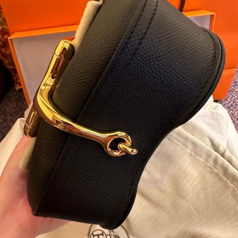 💖Hermes Della 屁股包 黑色金釦💖 W刻 全新全配 低於專櫃價✨-3