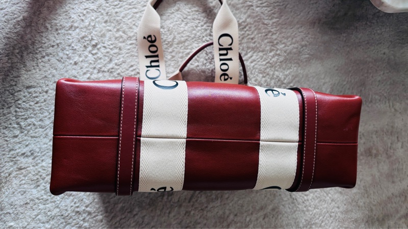 Chloe近全新托特咖啡色全牛皮包中號稀有美麗不撞款-2