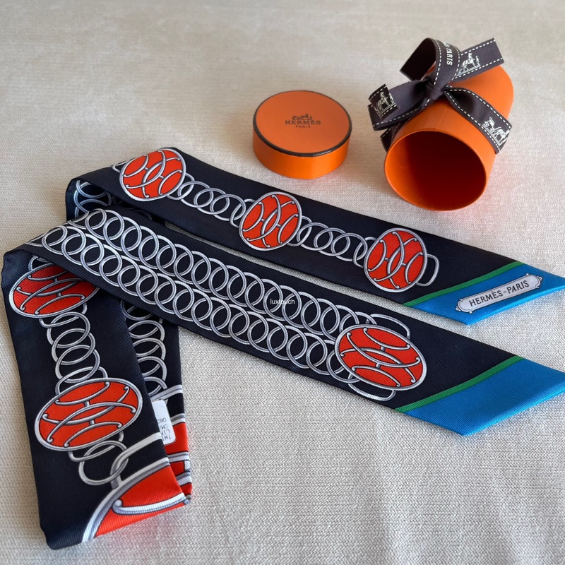 絕版🍊 Hermes 愛馬仕 Lift Profile 名人電梯 Twilly 小絲巾🧣-3
