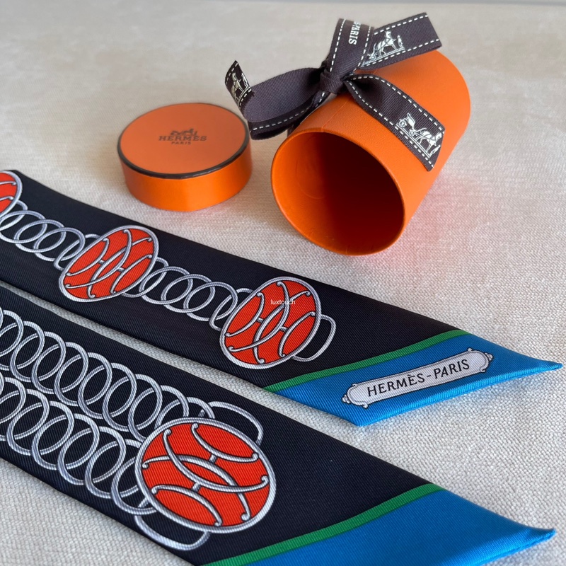 絕版🍊 Hermes 愛馬仕 Lift Profile 名人電梯 Twilly 小絲巾🧣-4