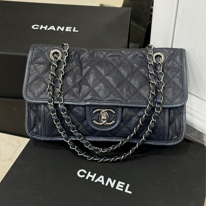 Chanel Cf28季節限量款牛皮口蓋斜挎包 99閒置新🉑斜挎🉑肩背-0