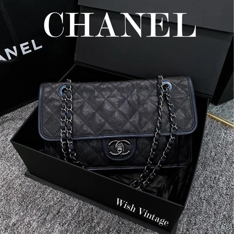 Chanel Cf28季節限量款牛皮口蓋斜挎包 99閒置新🉑斜挎🉑肩背-1