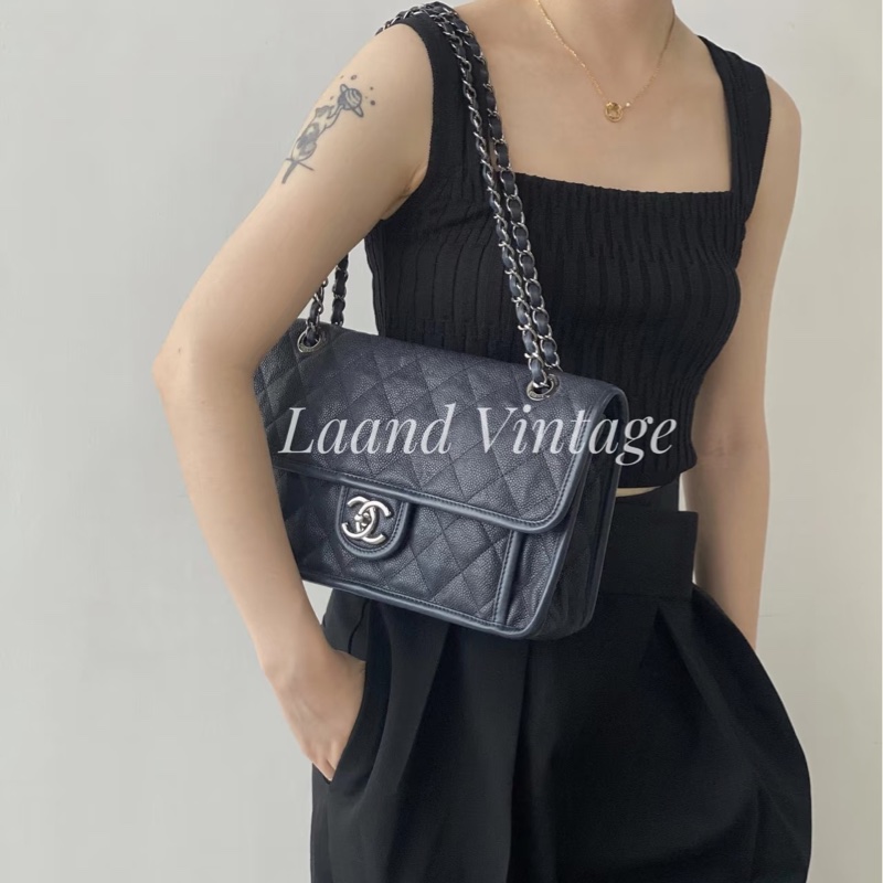 Chanel Cf28季節限量款牛皮口蓋斜挎包 99閒置新🉑斜挎🉑肩背-2