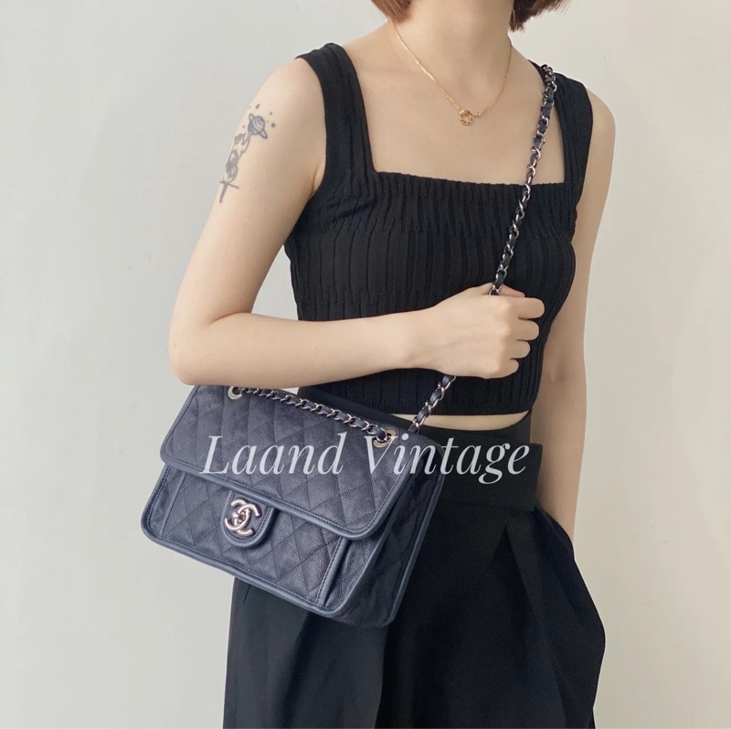 Chanel Cf28季節限量款牛皮口蓋斜挎包 99閒置新🉑斜挎🉑肩背-6