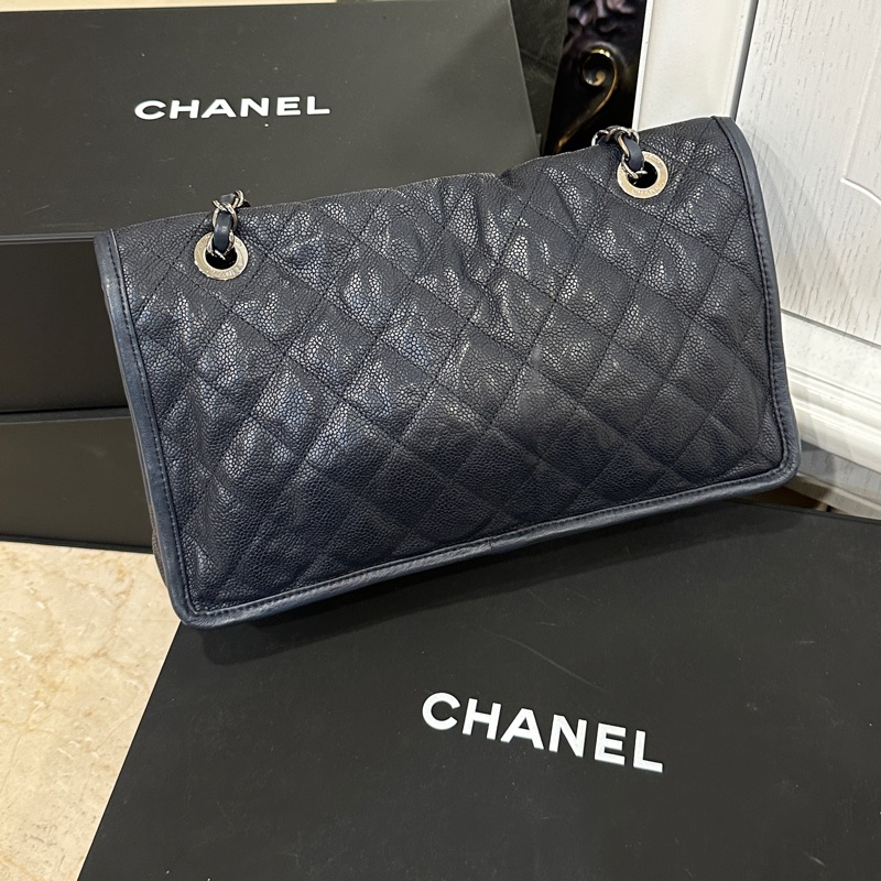 Chanel Cf28季節限量款牛皮口蓋斜挎包 99閒置新🉑斜挎🉑肩背-9
