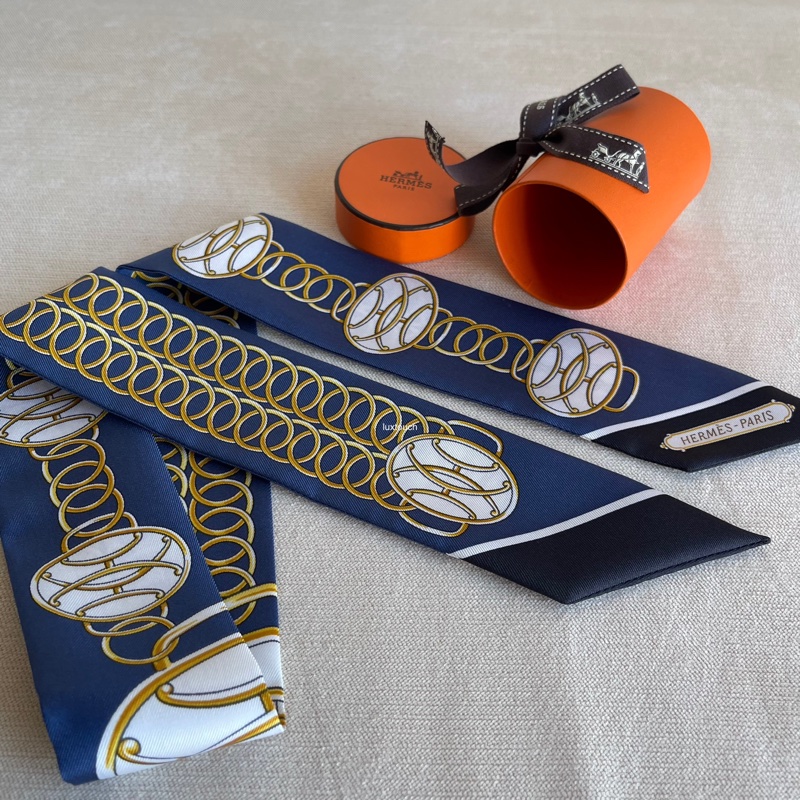 絕版🍊 Hermes 愛馬仕 Lift Profile 名人電梯 Twilly 小絲巾🧣-2