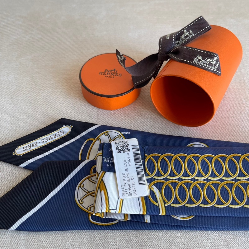 絕版🍊 Hermes 愛馬仕 Lift Profile 名人電梯 Twilly 小絲巾🧣-4