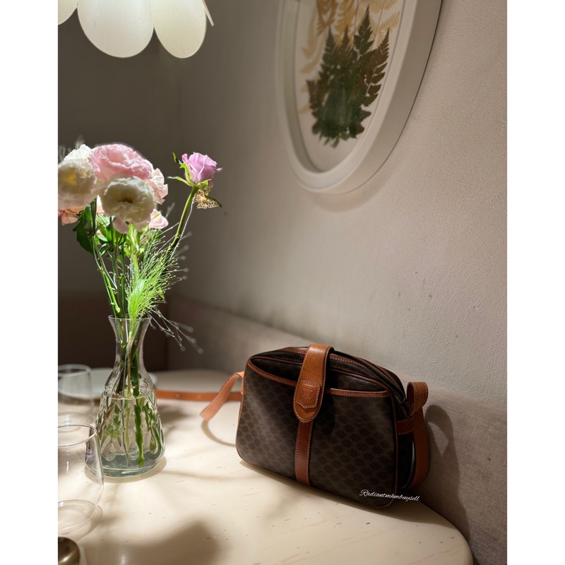 🈹Celine Vintage Macadam Crossbody 🧡中古凱旋門相機包📷🤎-1