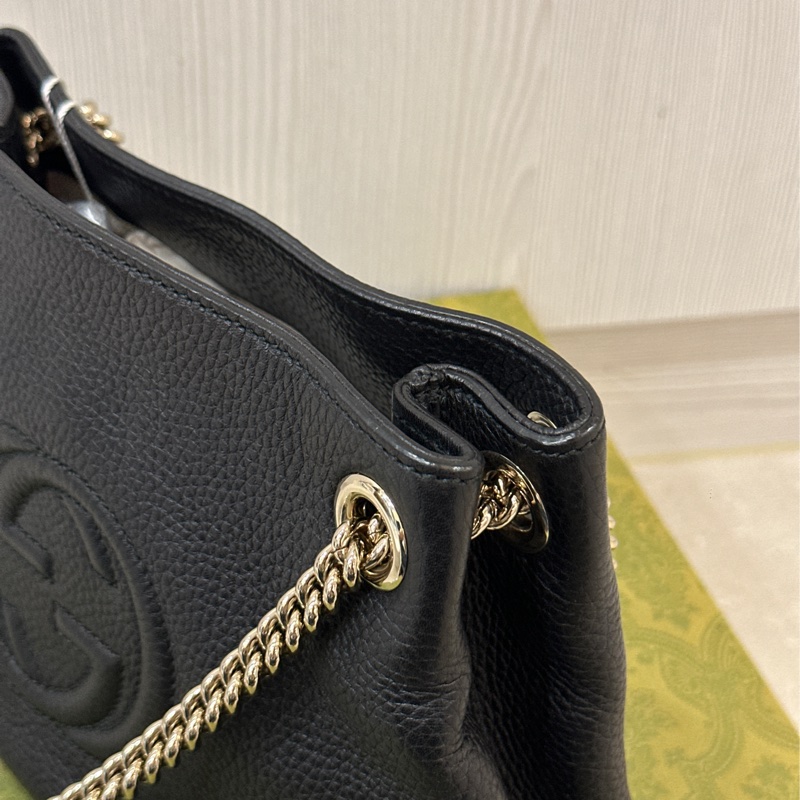 Gucci Soho流蘇荔枝牛皮鏈條斜挎包🈶台灣購證 全配🉑送禮 背帶🉑條 斜背/肩背/手提-15