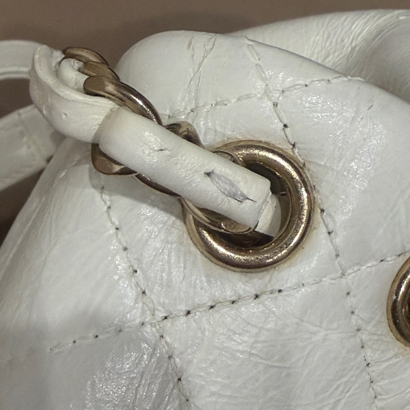 全配芯片款🈶️購證❤️香奈兒奶油白油蠟牛皮duma 雙肩包-22