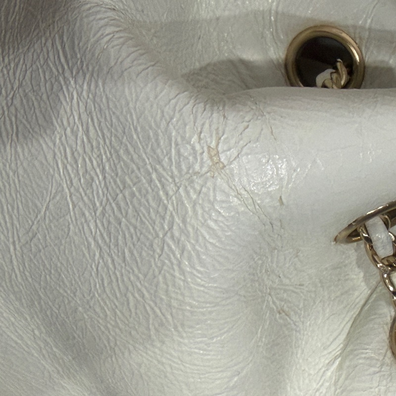 全配芯片款🈶️購證❤️香奈兒奶油白油蠟牛皮duma 雙肩包-36