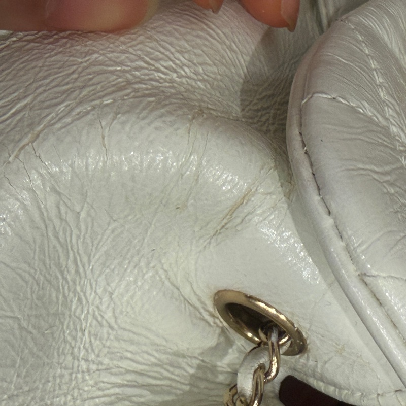 全配芯片款🈶️購證❤️香奈兒奶油白油蠟牛皮duma 雙肩包-39