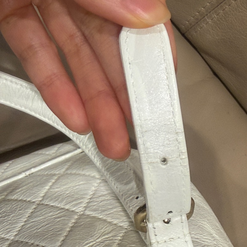 全配芯片款🈶️購證❤️香奈兒奶油白油蠟牛皮duma 雙肩包-47