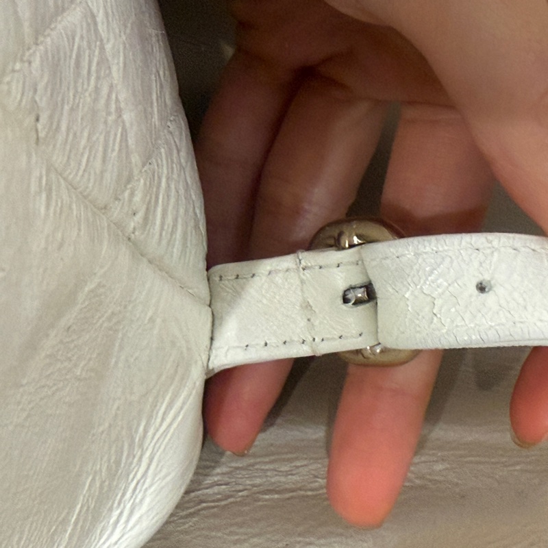 全配芯片款🈶️購證❤️香奈兒奶油白油蠟牛皮duma 雙肩包-50