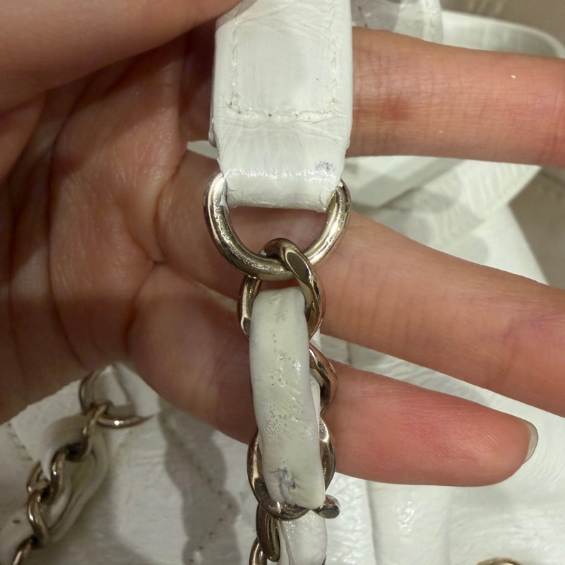 全配芯片款🈶️購證❤️香奈兒奶油白油蠟牛皮duma 雙肩包-65