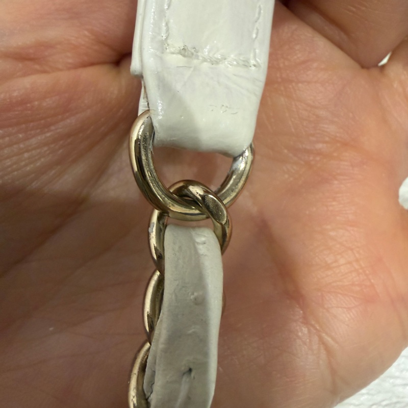 全配芯片款🈶️購證❤️香奈兒奶油白油蠟牛皮duma 雙肩包-68