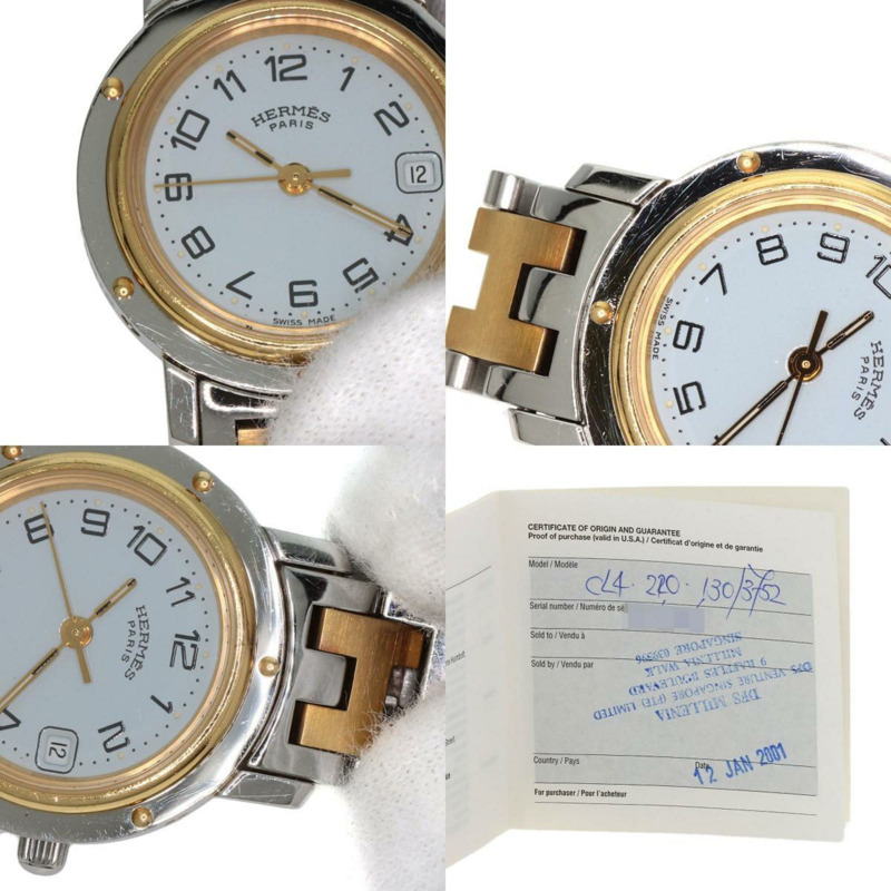 愛馬仕 CL4.220 Clipper 腕錶 不鏽鋼 SSxGP 女款 HERMES-9