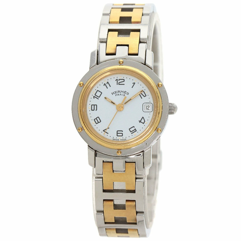 愛馬仕 CL4.220 Clipper 腕錶 不鏽鋼 SSxGP 女款 HERMES-10