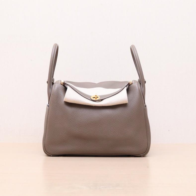 HERMES(愛馬仕) Lindy 30 18大象灰 TC皮 D刻 金扣-0